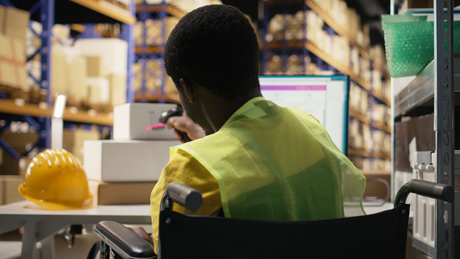 Warehouse Employee Doing Inventory